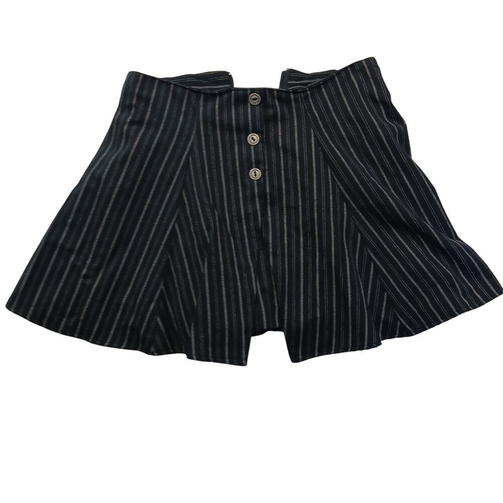 GSL Vintage Academic Pinstripe Pleated Skort Shorts High Rise Women 3